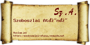 Szoboszlai Aténé névjegykártya